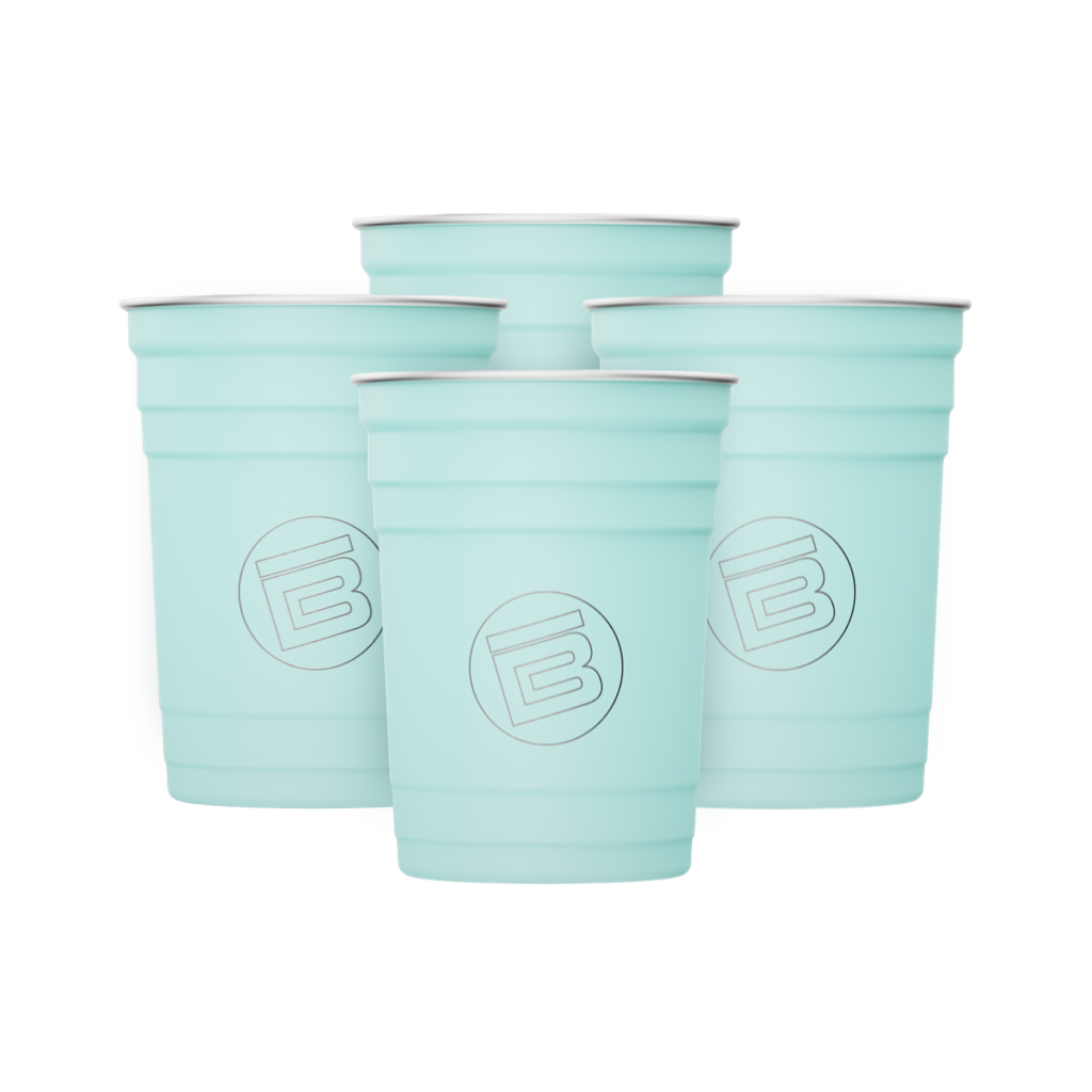 Seafoam Stainless Steel Cups, 4-Pack