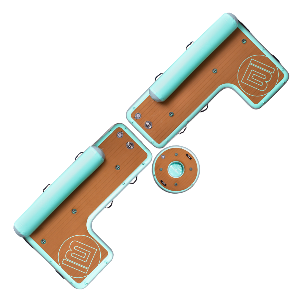 Modular Inflatable Dock Sectional for Water Lounging