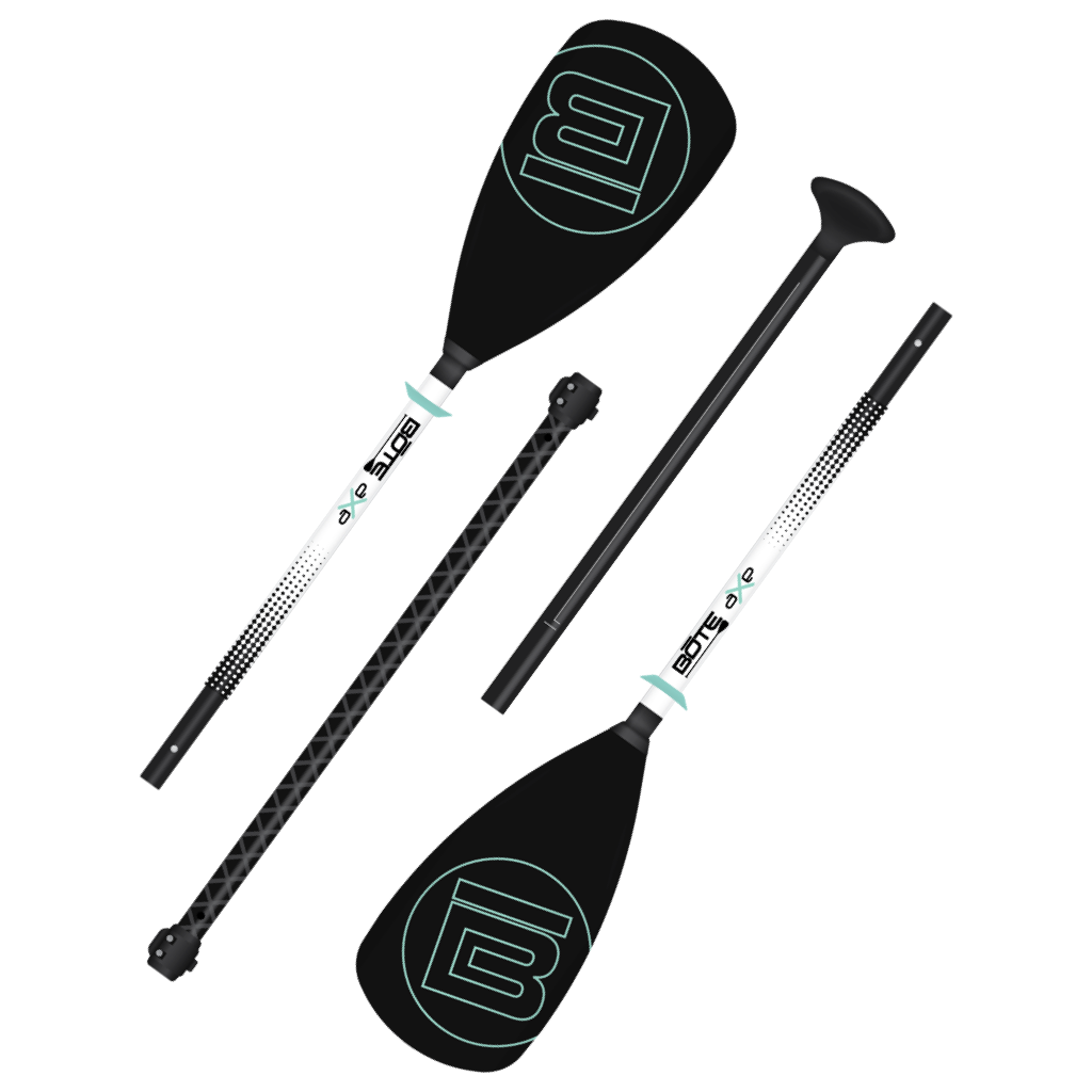 4-Piece Adjustable Black Aluminum Paddle Set
