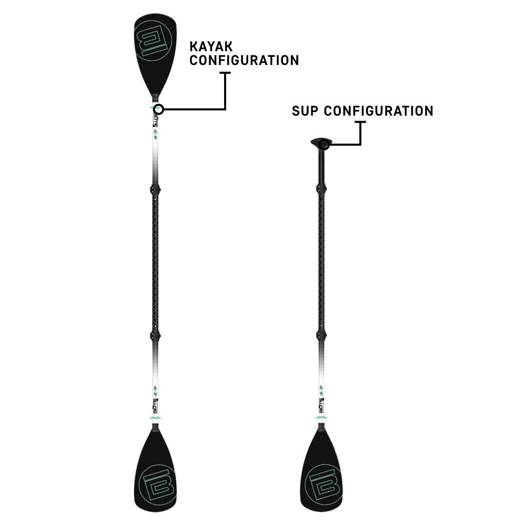 4-Piece Adjustable Black Aluminum Paddle Set